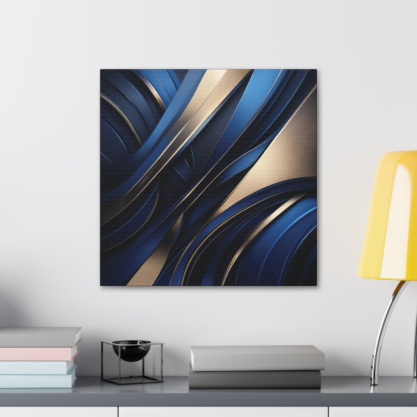 Abstract Blue & Gold - Canvas Gallery Wraps