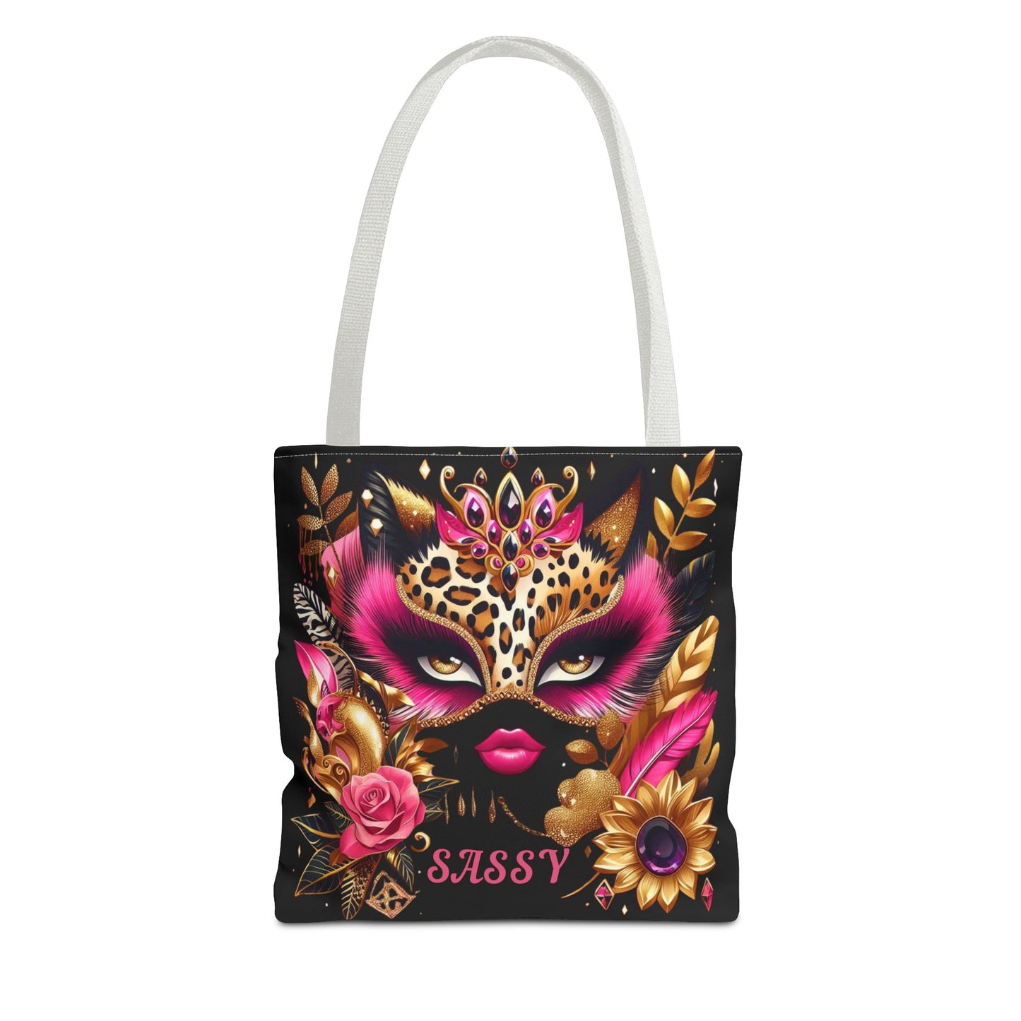 "Sassy" (Black) - Tote Bag (AOP) - Creatively Designed Shop
