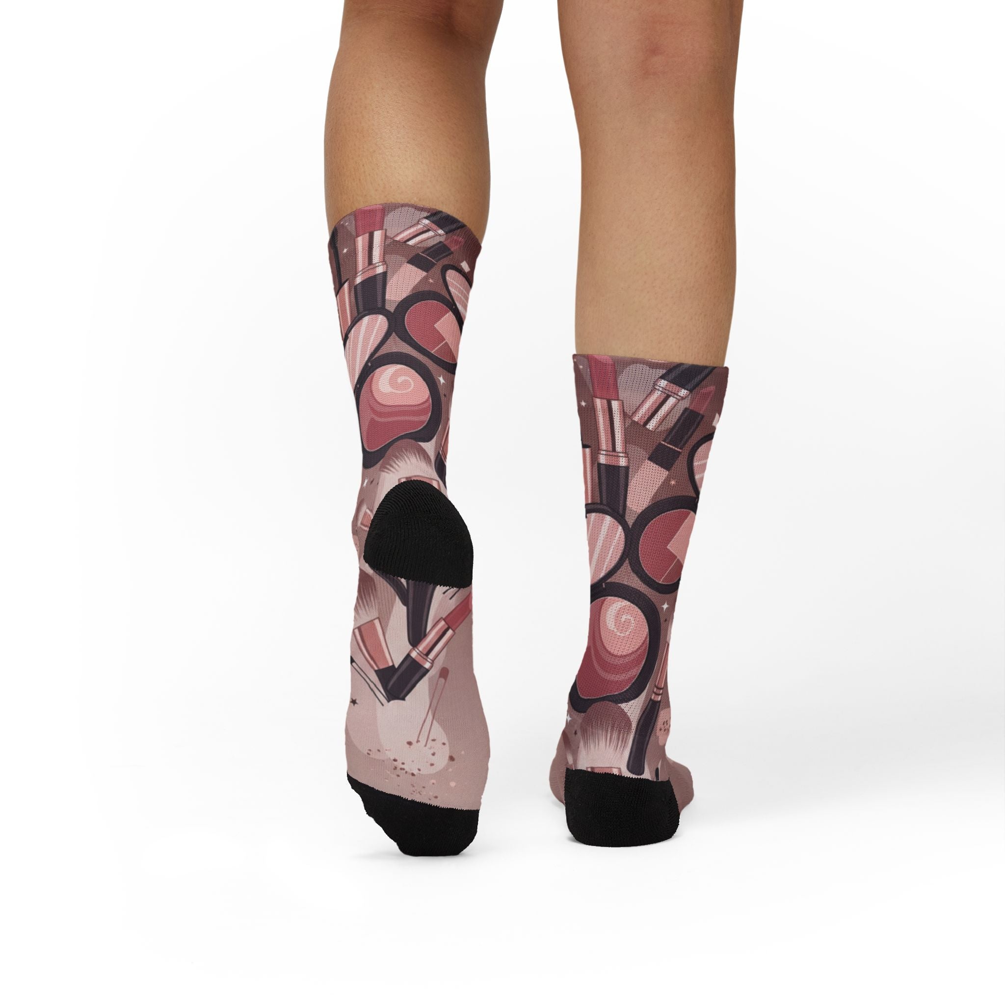 Makeup Icons Collage Socks