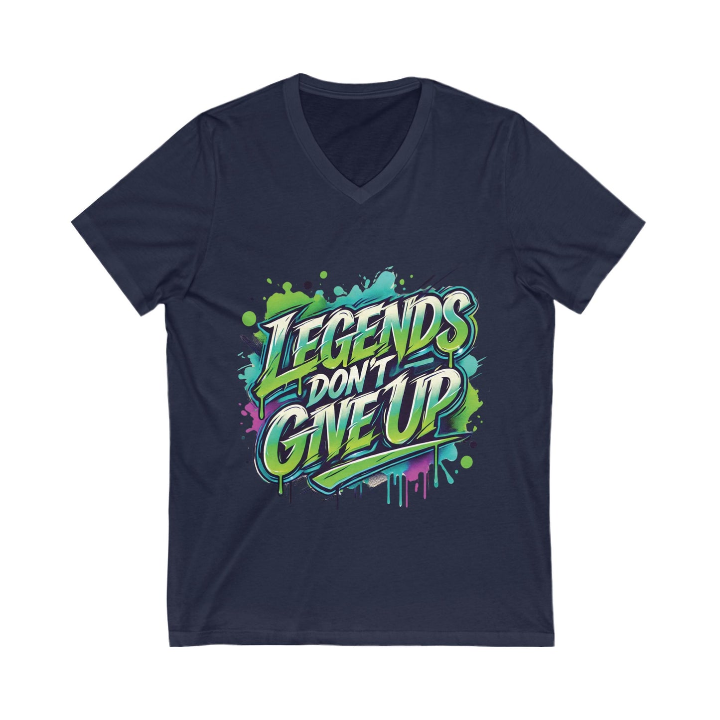 Legends Don't Give Up - Unisex Jersey Short Sleeve V-Neck Tee