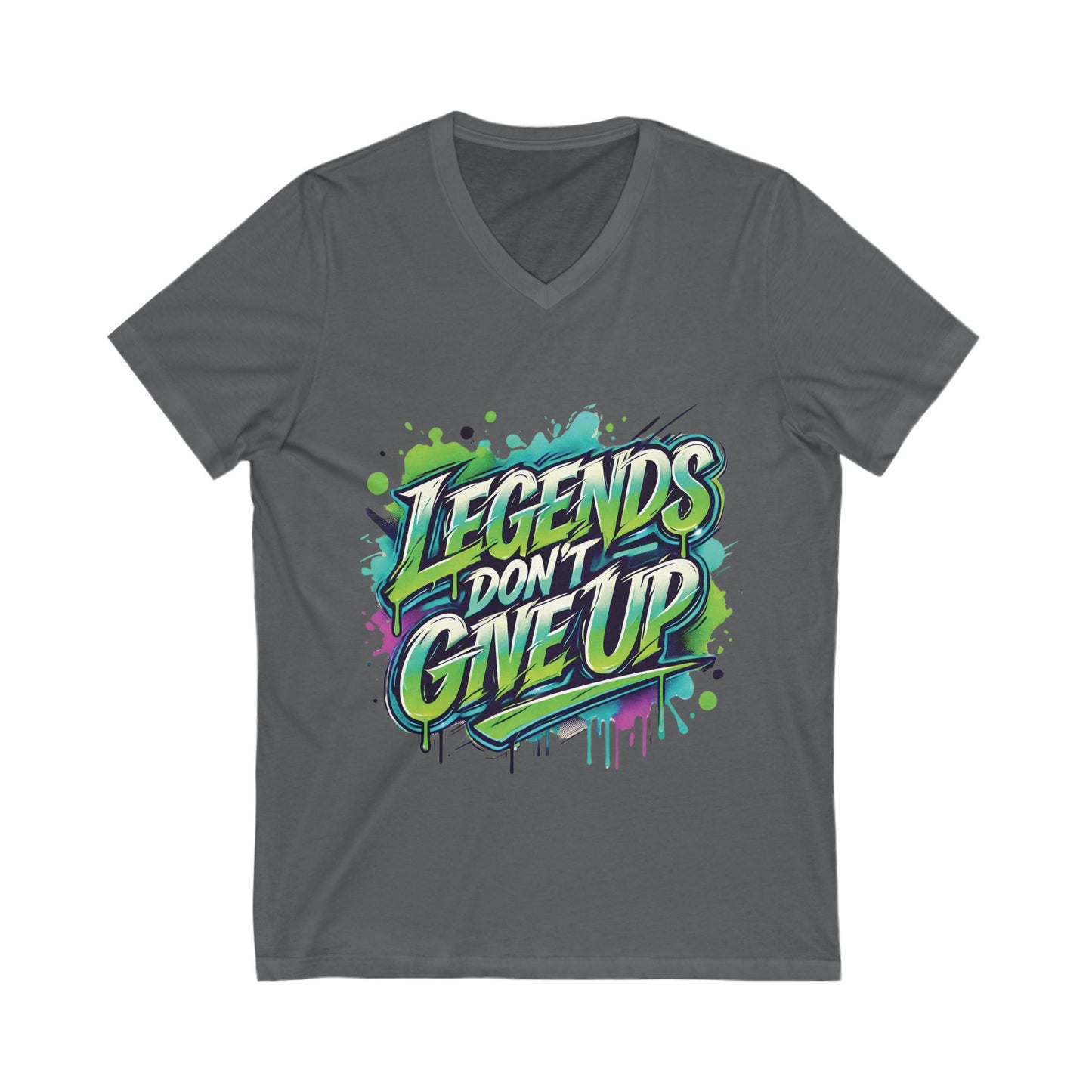 Legends Don't Give Up - Unisex Jersey Short Sleeve V-Neck Tee