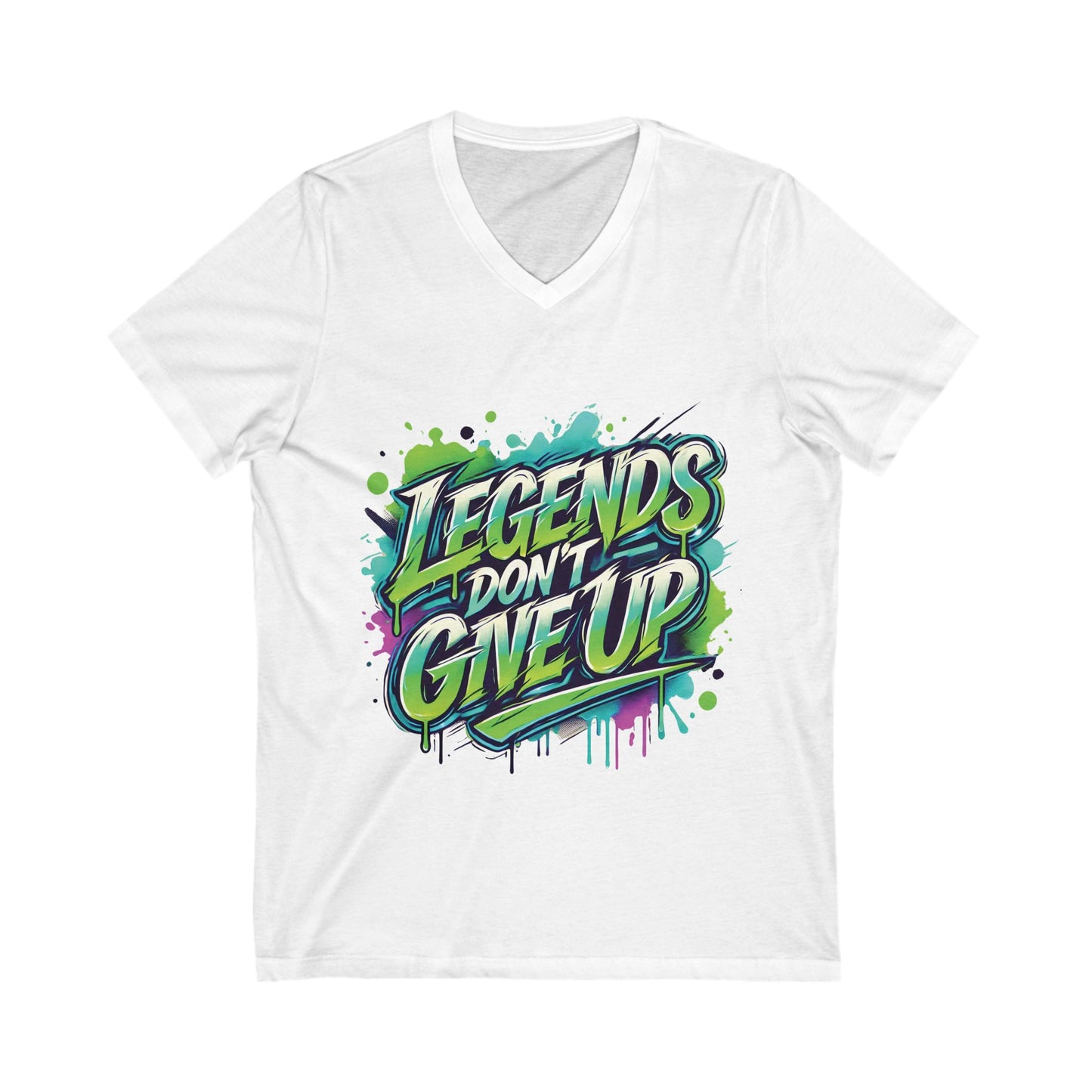 Legends Don't Give Up - Unisex Jersey Short Sleeve V-Neck Tee