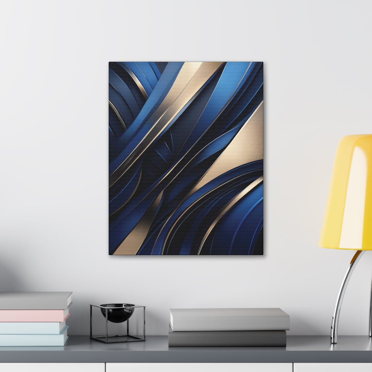 Abstract Blue & Gold - Canvas Gallery Wraps