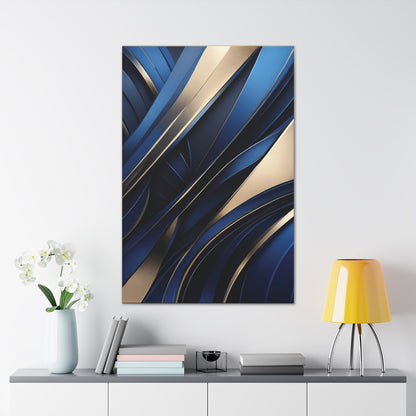 Abstract Blue & Gold - Canvas Gallery Wraps