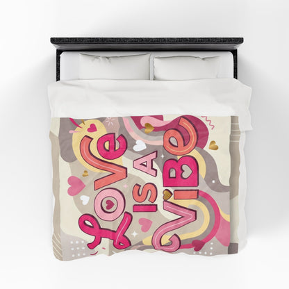 Love Is A Vibe – Plush Velveteen Blanket