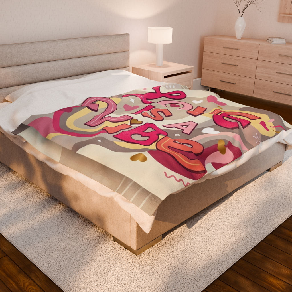 Love Is A Vibe – Plush Velveteen Blanket