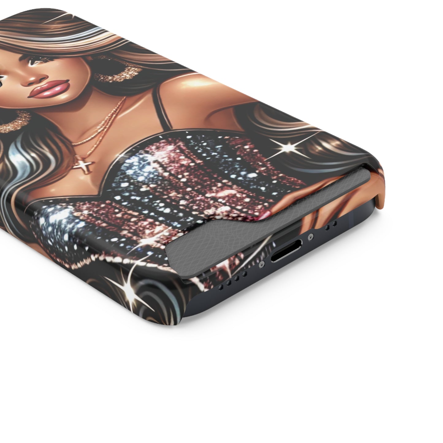 "Beautiful" - Phone Case With Card Holder - Creatively Designed Shop