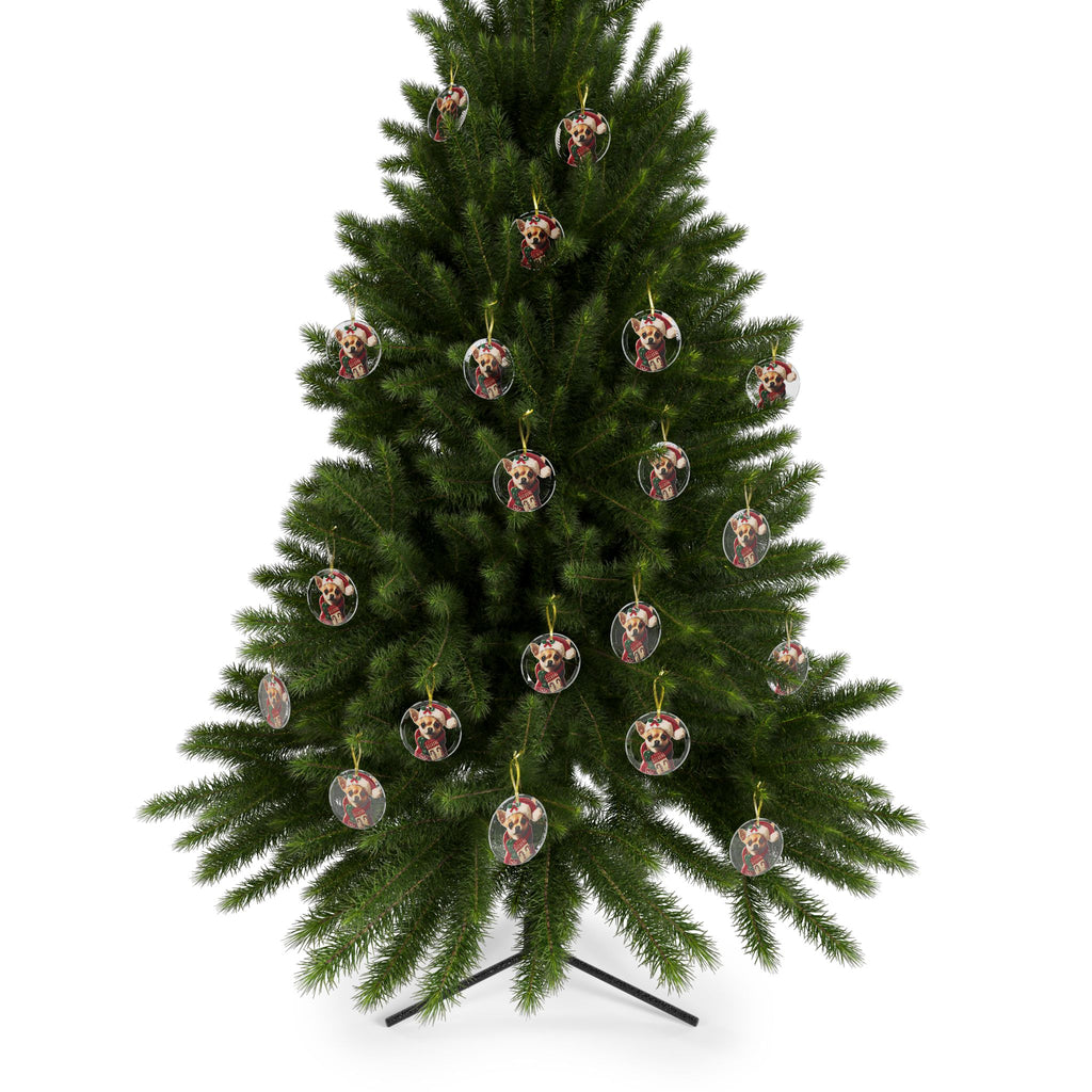 Merry Chihuahua Christmas - Glass Ornaments