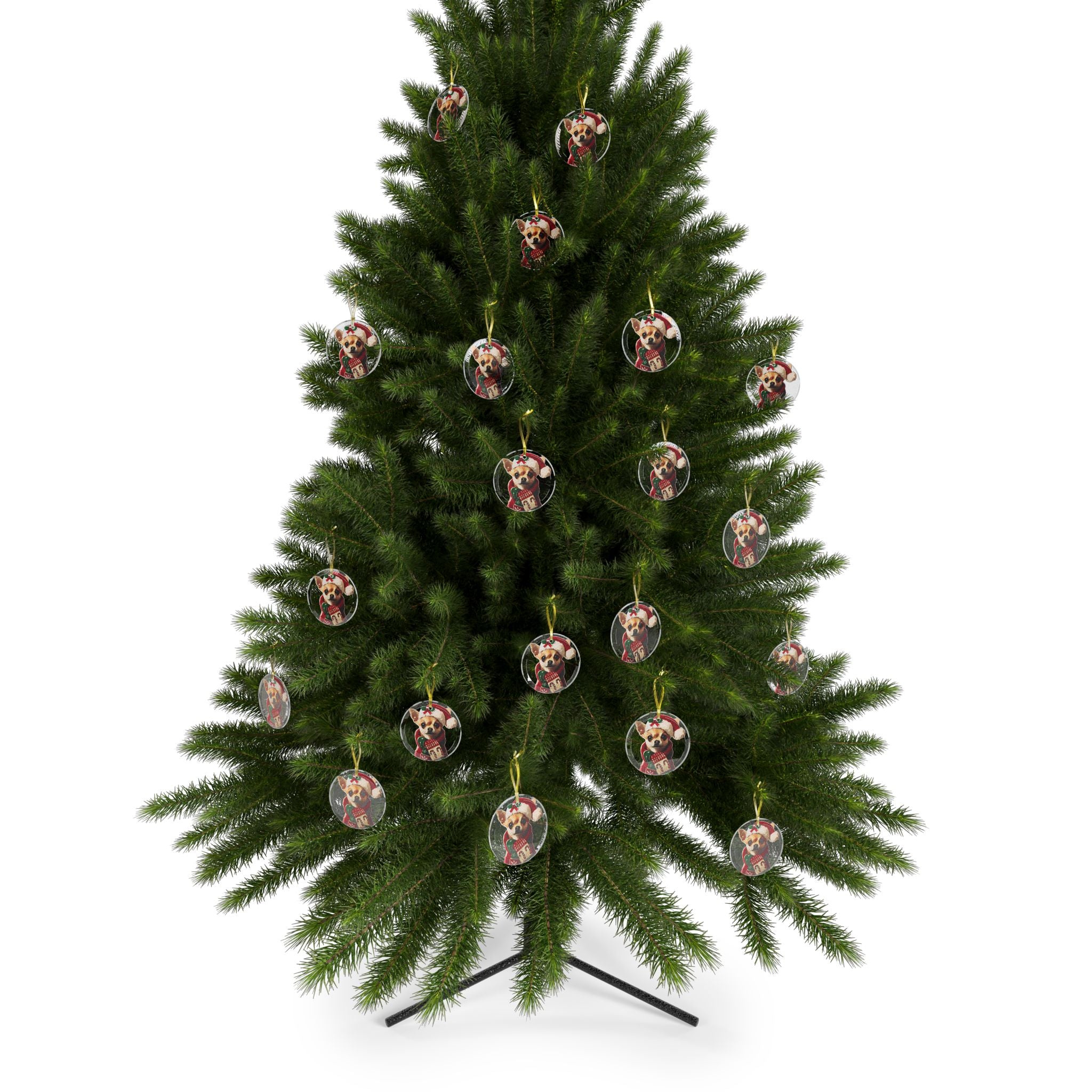 Merry Chihuahua Christmas - Glass Ornaments