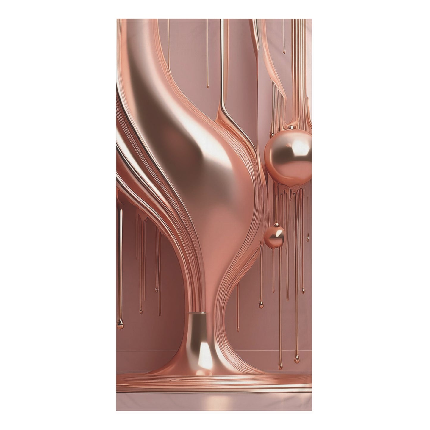 Rose Gold Metallic Drip - Mink-Cotton Towel