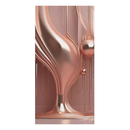 Rose Gold Metallic Drip - Mink-Cotton Towel