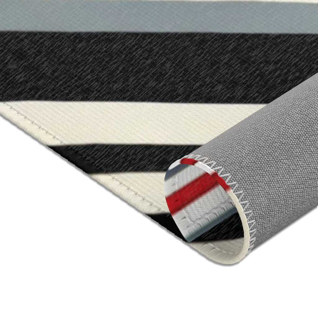 Red, Black & White Abstract - Area Rugs