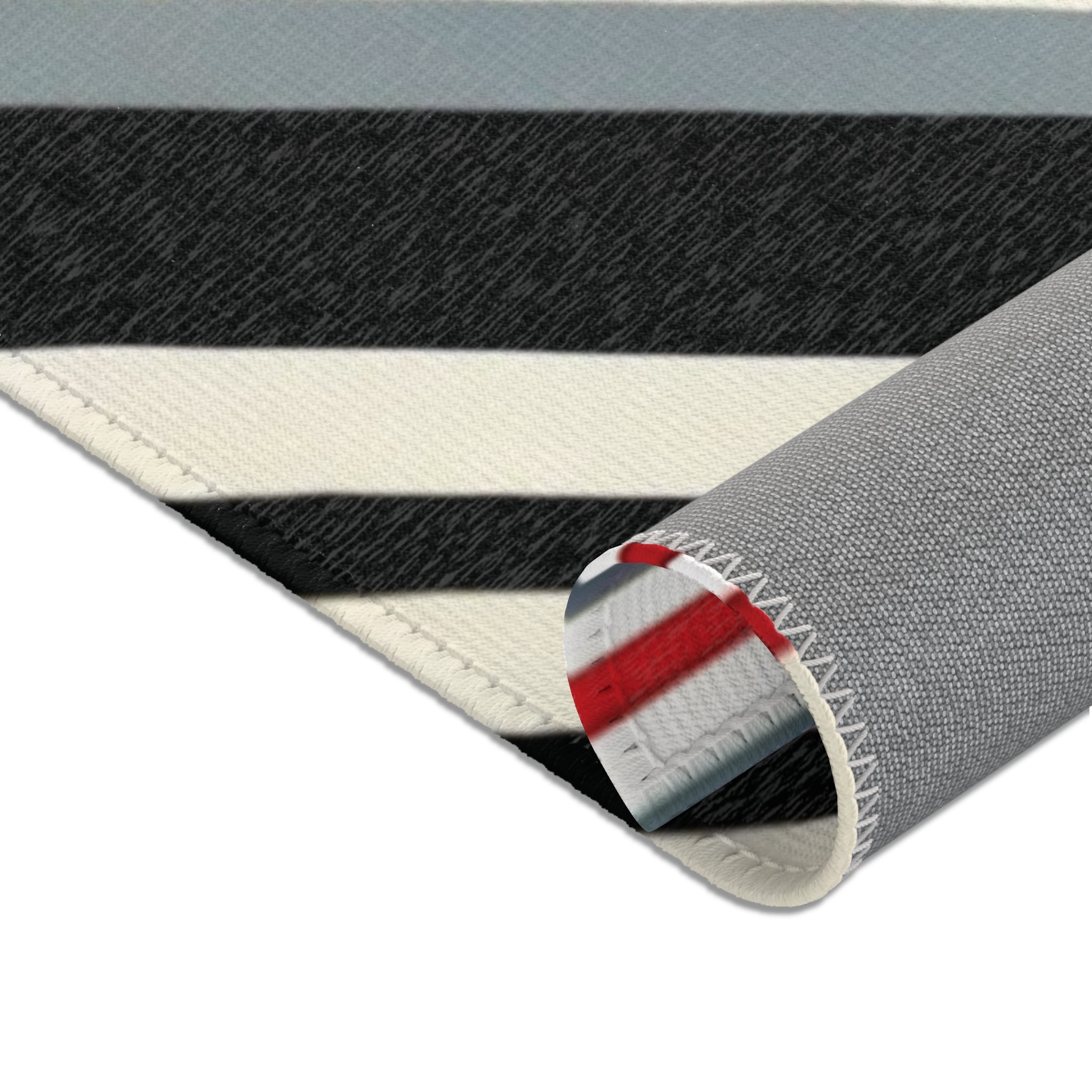 Red, Black & White Abstract - Area Rugs