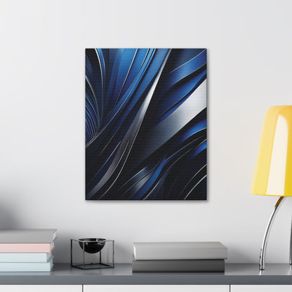 Abstract Blue & Silver - Canvas Gallery Wraps