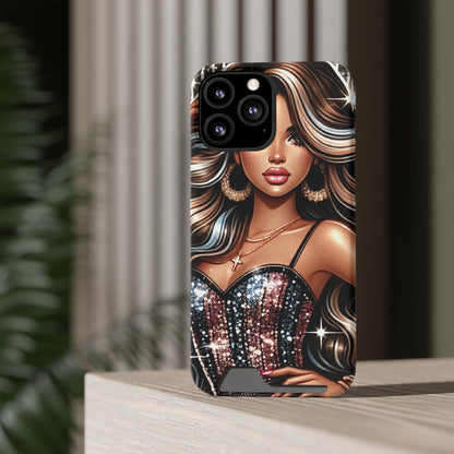 "Beautiful" - Phone Case With Card Holder - Creatively Designed Shop