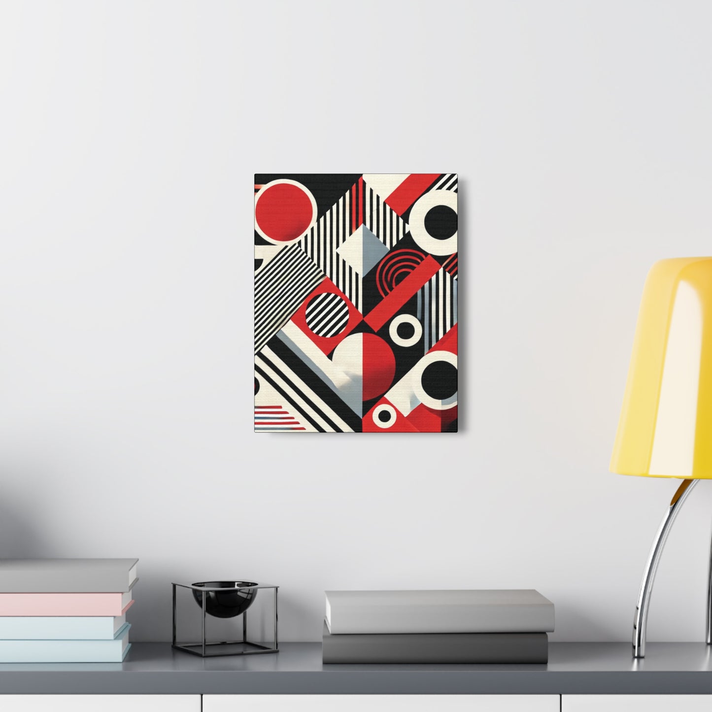 Red, Black & White Abstract - Canvas Gallery Wraps