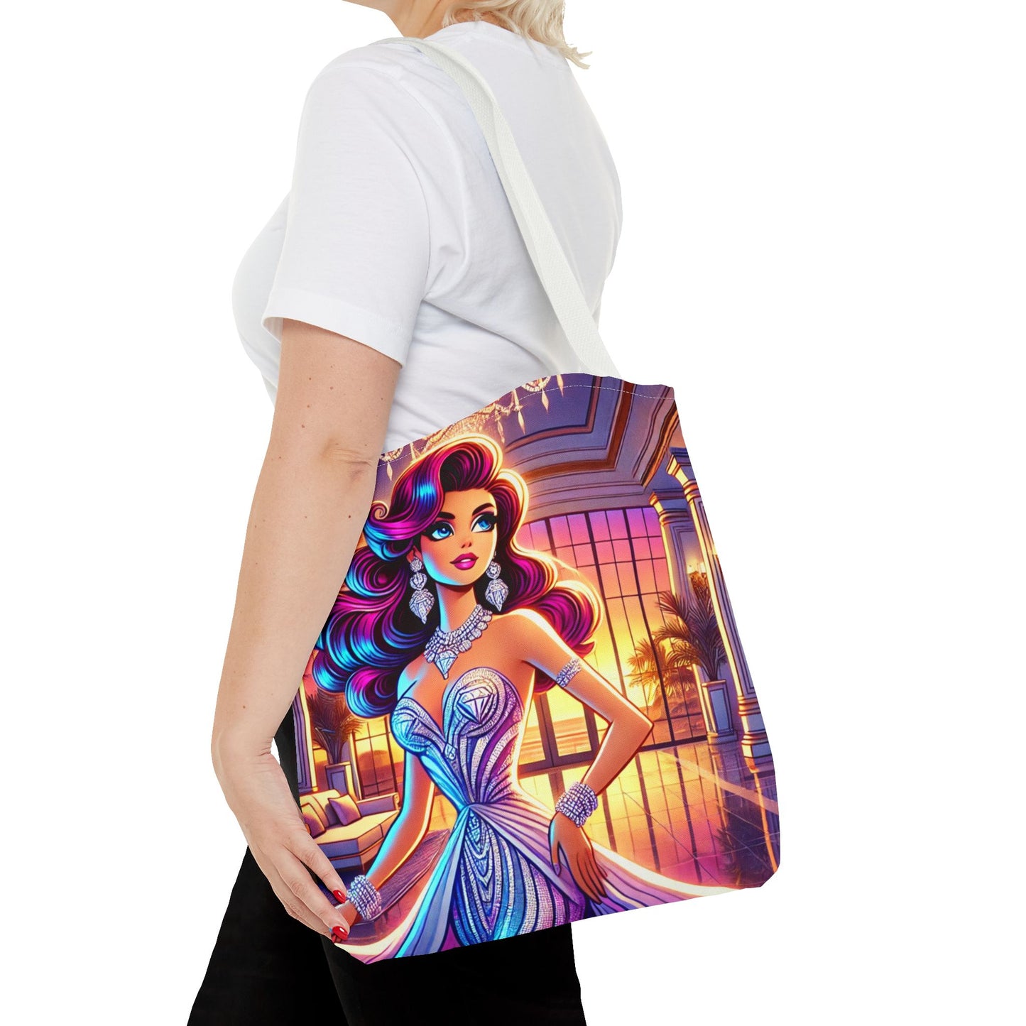 "Elegance Suits Me" (Purple) - Tote Bag (AOP)