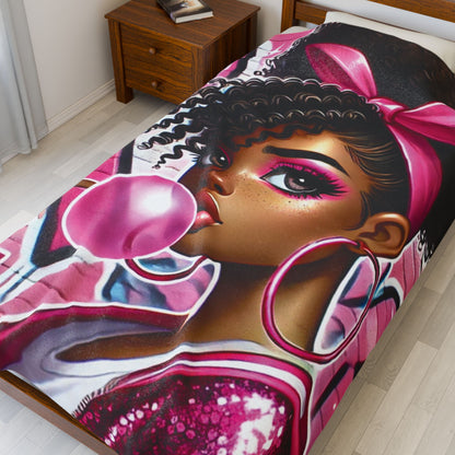 Pink Attitude - Velveteen Plush Blanket