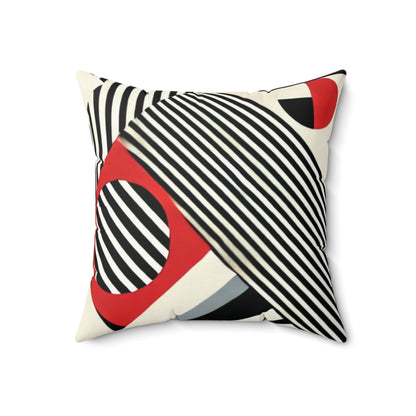 Red, Black & White Abstract - Spun Polyester Square Pillow