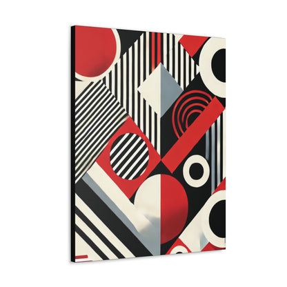 Red, Black & White Abstract - Canvas Gallery Wraps