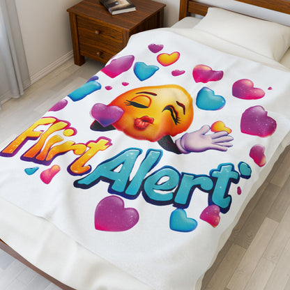 Flirt Alert - Velveteen Plush Blanket