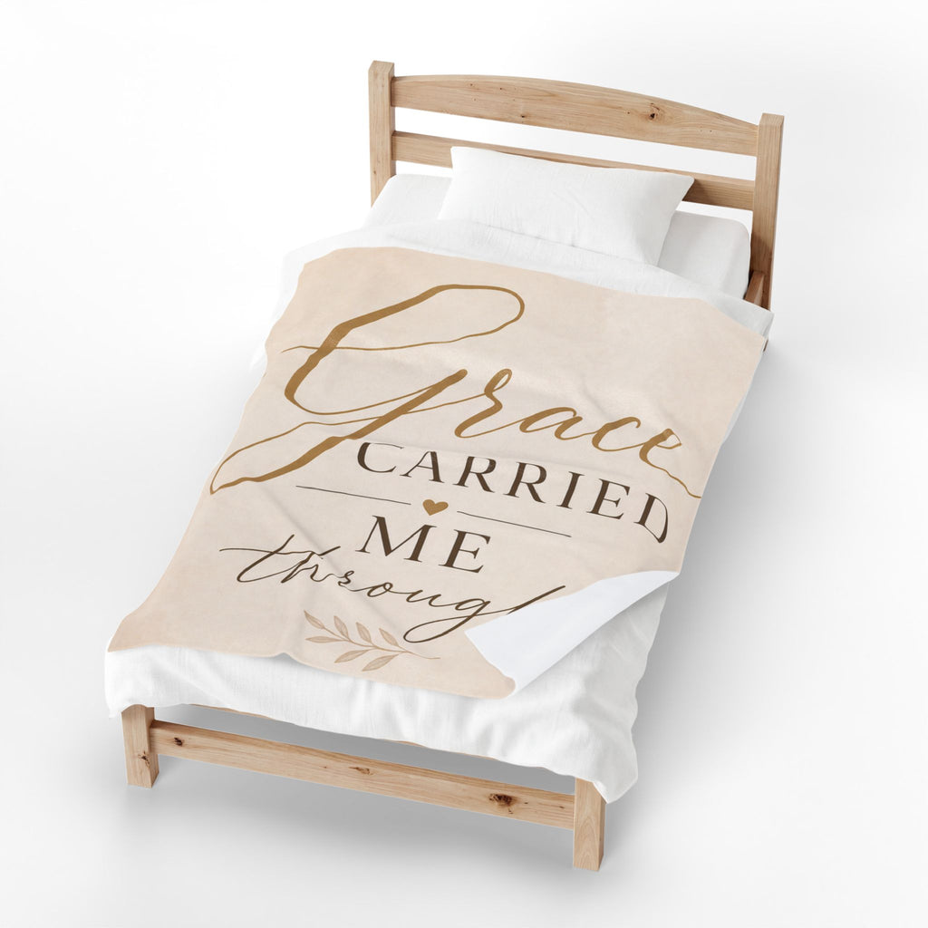 Grace Carried Me Through - Velveteen Plush Blanket