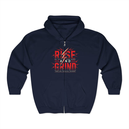 Rise and Grind - Unisex Heavy Blend™ Full Zip Hooded Sweatshirt