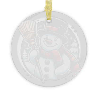 Snowman with a Magic Hat - Glass Ornaments - Creatively Designed Shop