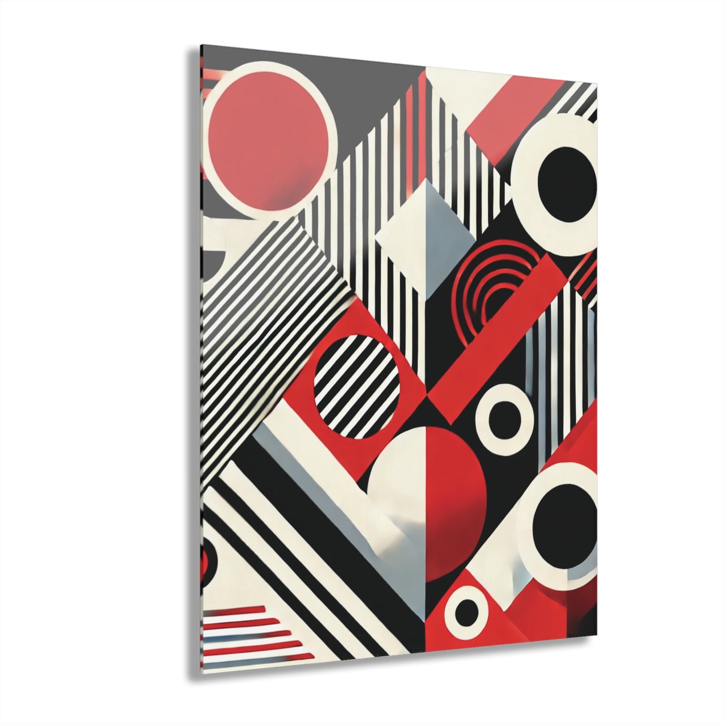 Red, Black & White Abstract - Acrylic Prints (French Cleat Hanging)