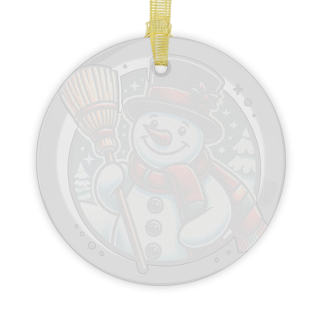 Snowman with a Magic Hat - Glass Ornaments