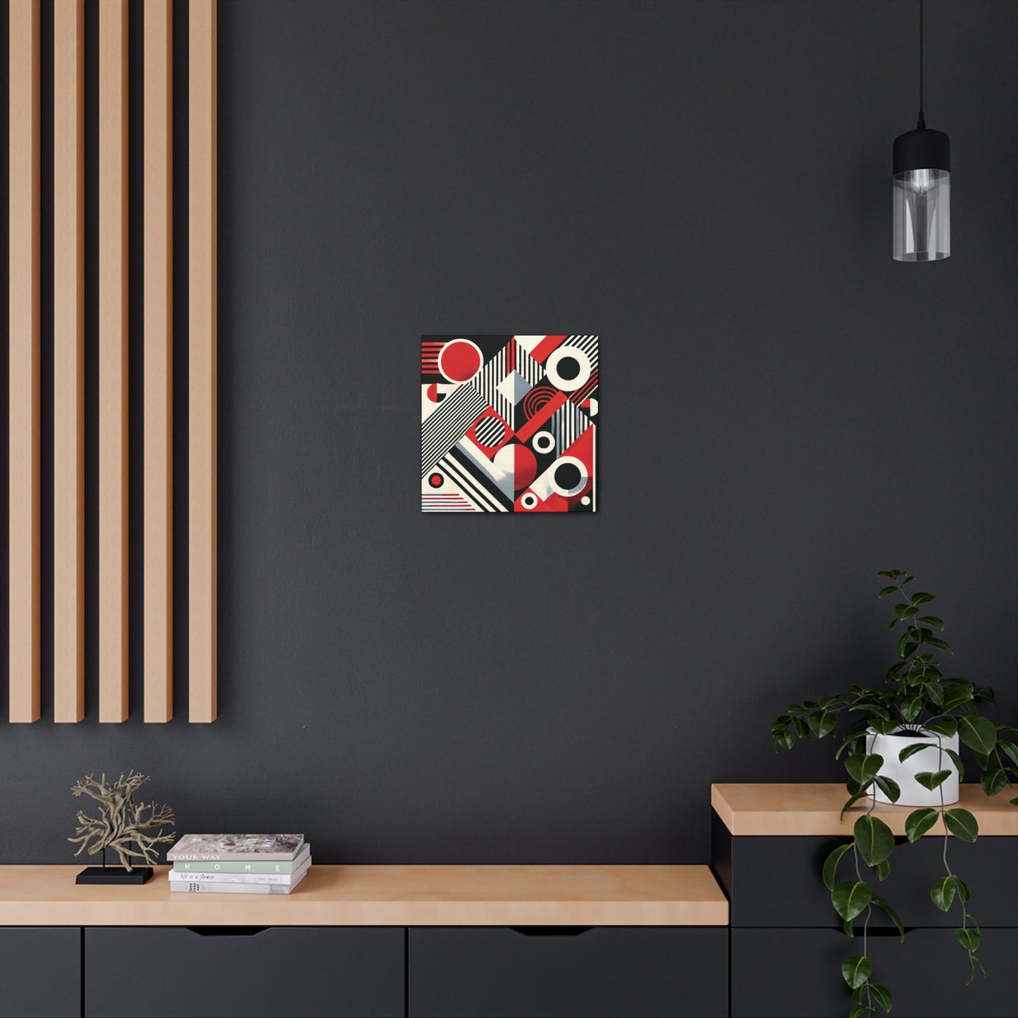 Red, Black & White Abstract - Canvas Gallery Wraps