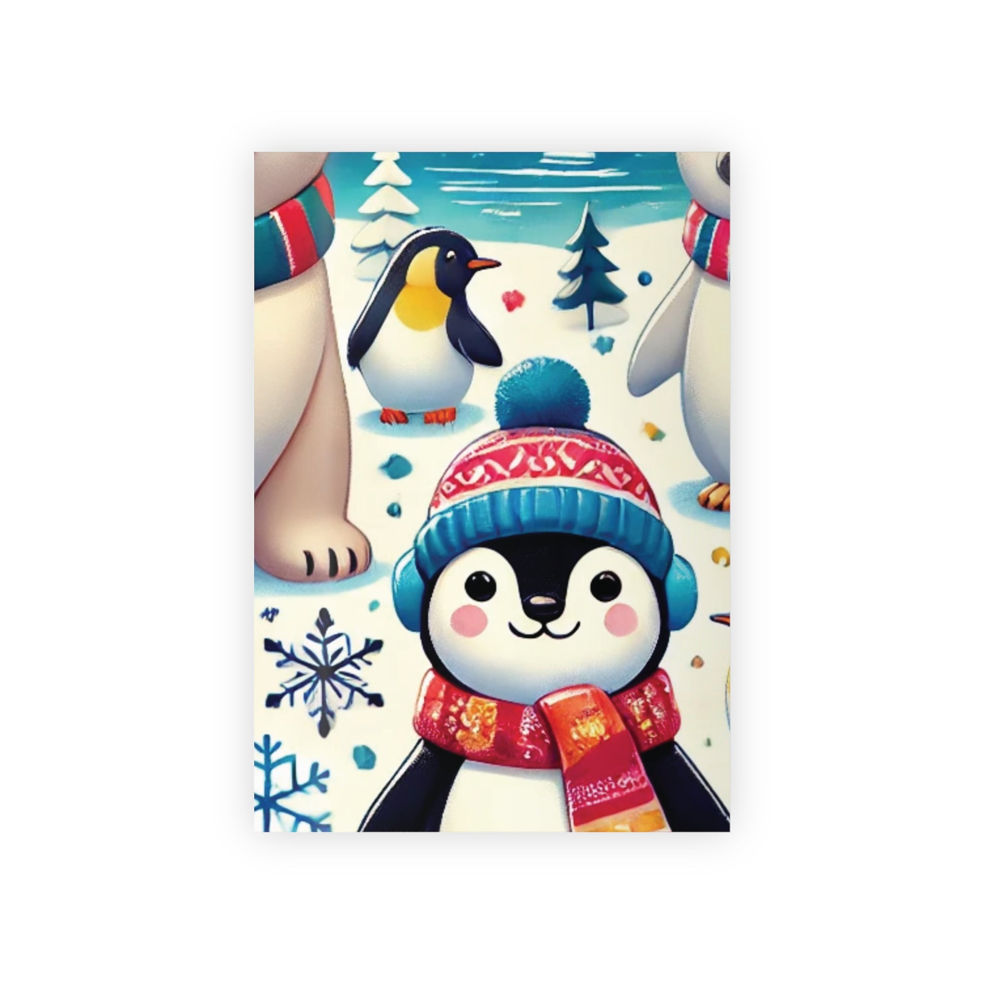 Penguins & Polar Bears - Gift Wrapping Paper Rolls, 1pc - Creatively Designed Shop