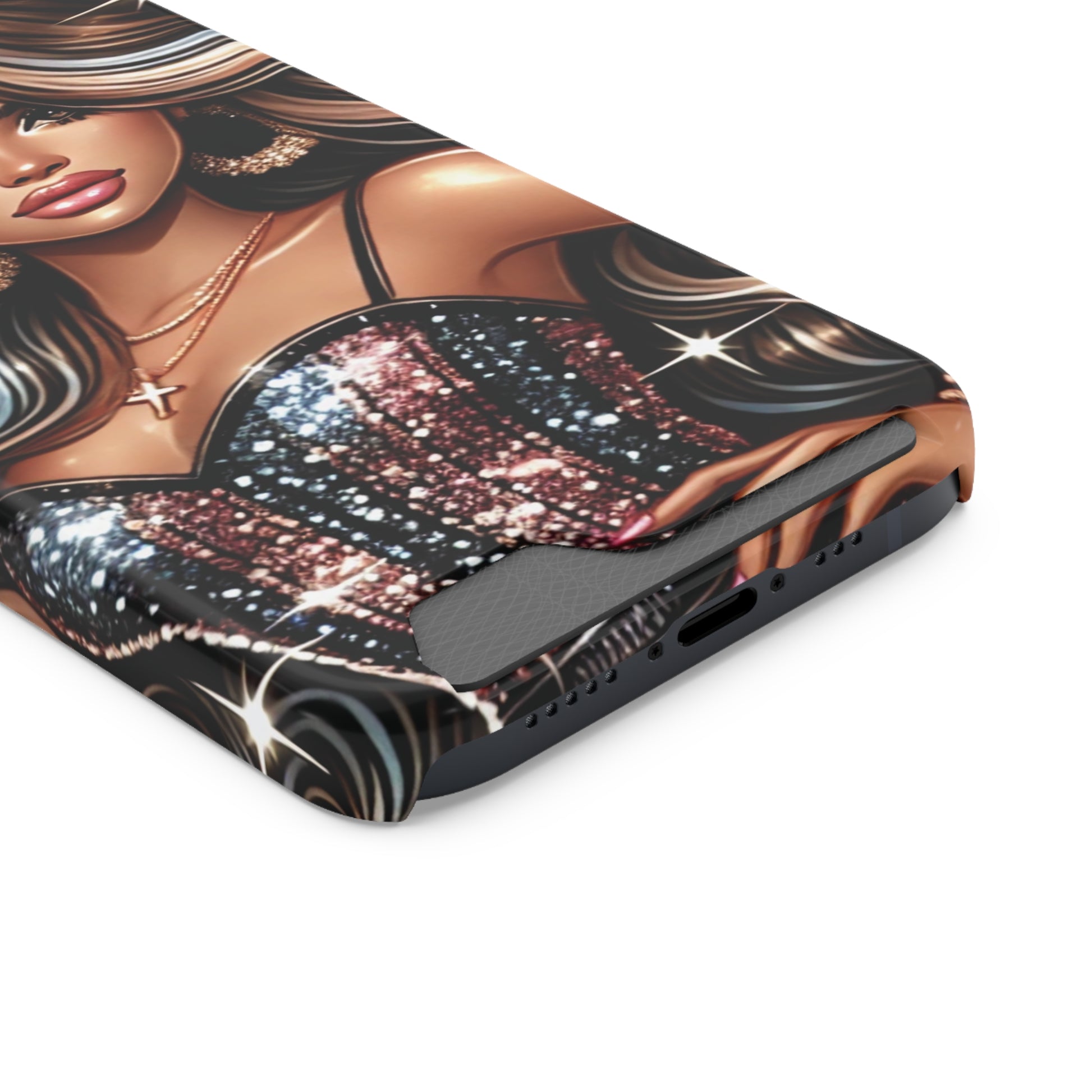 "Beautiful" - Phone Case With Card Holder - Creatively Designed Shop