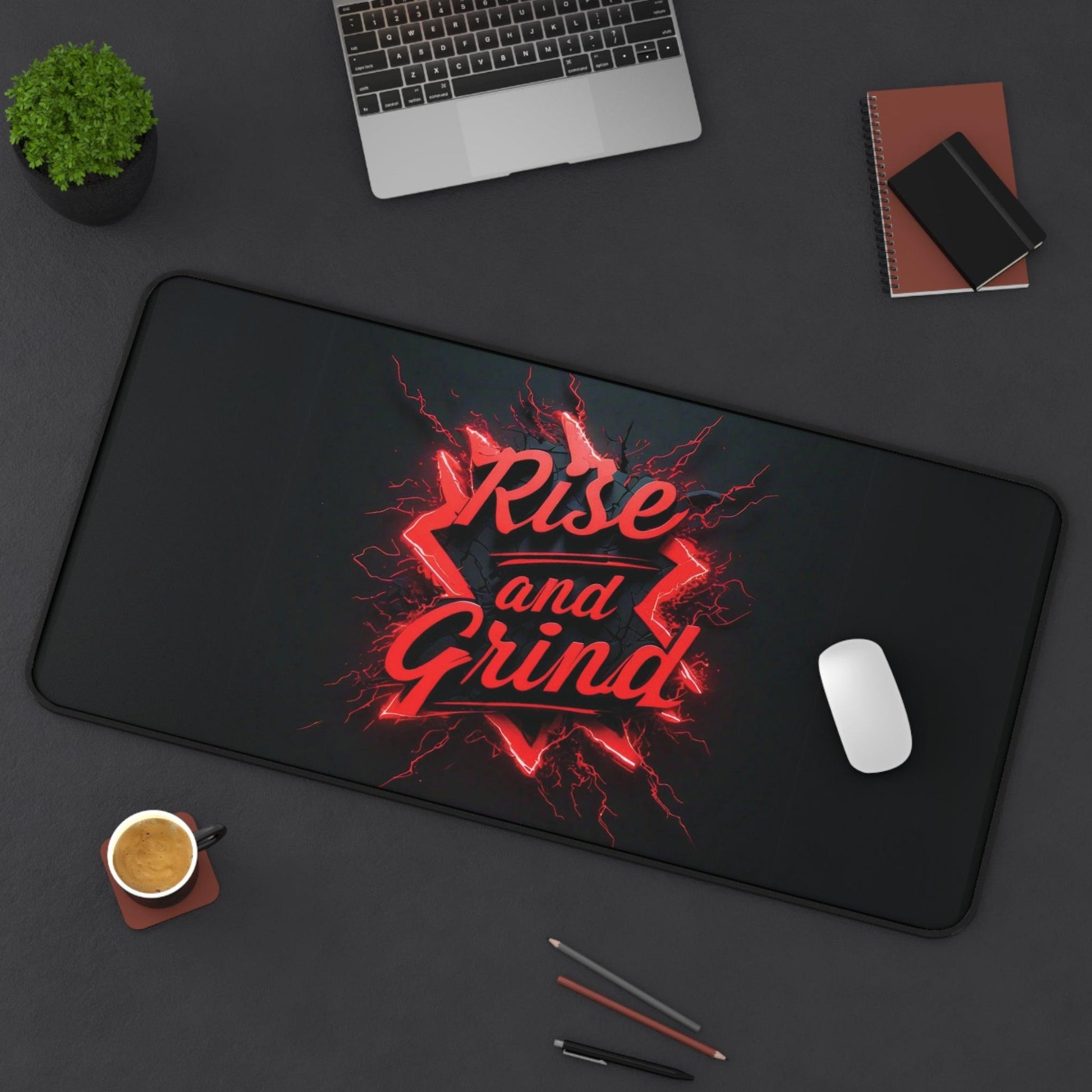 "Rise & Grind" - Desk Mat - Creatively Designed Shop