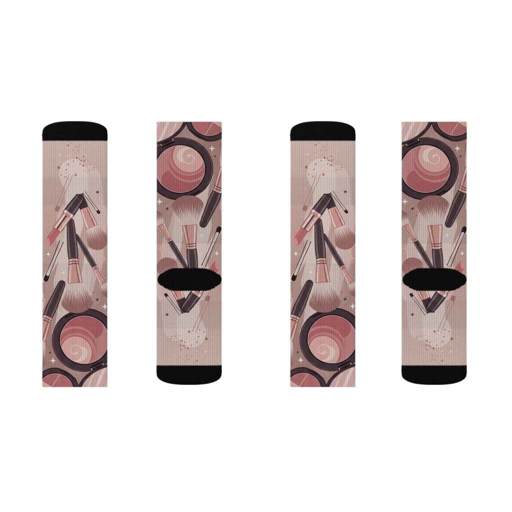 Makeup Icons Collage Socks