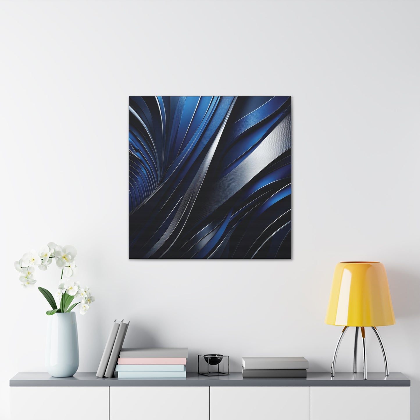 Abstract Blue & Silver - Canvas Gallery Wraps