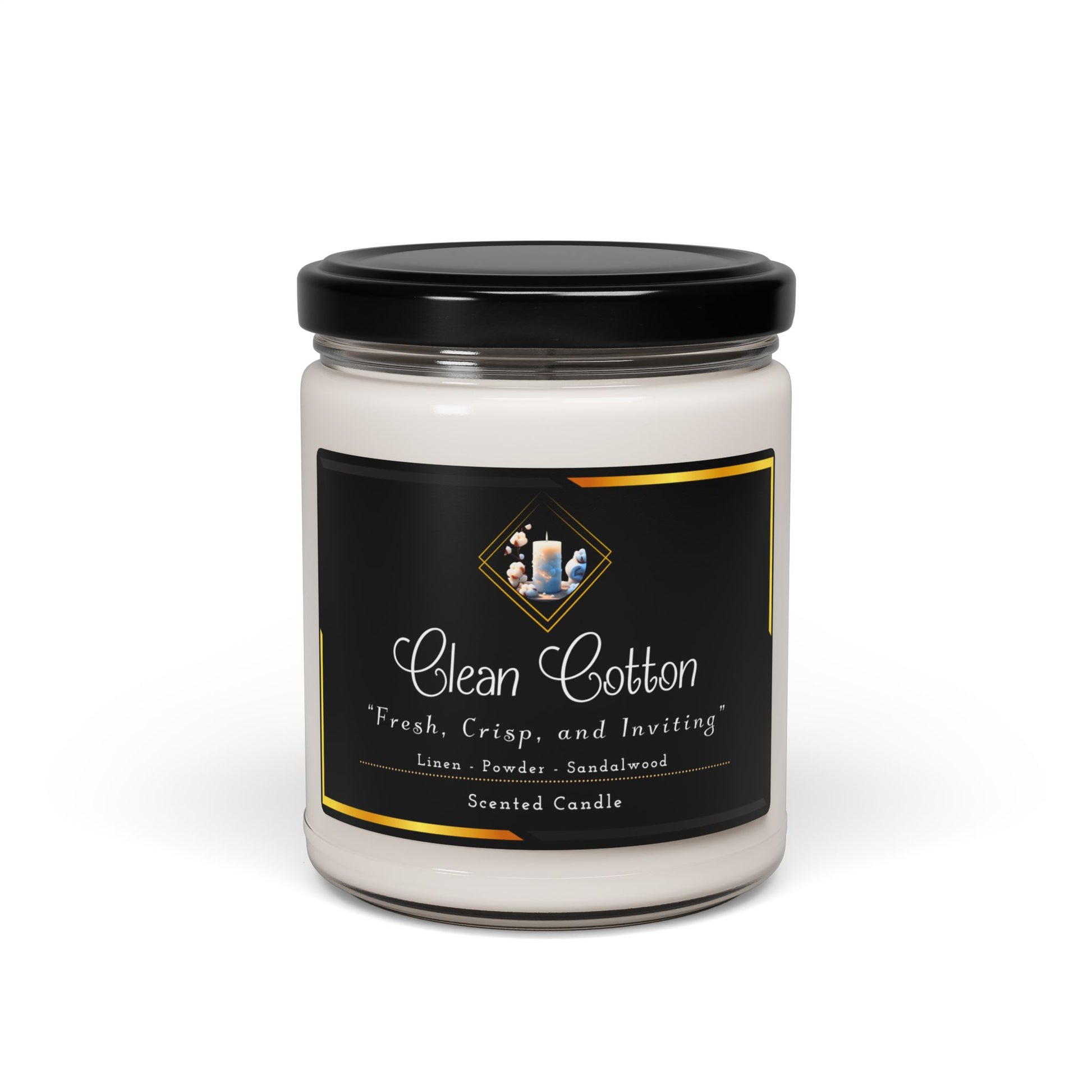 Clean Cotton - Scented Soy Candle, 9oz - Creatively Designed Shop