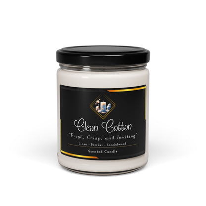 Clean Cotton - Scented Soy Candle, 9oz - Creatively Designed Shop