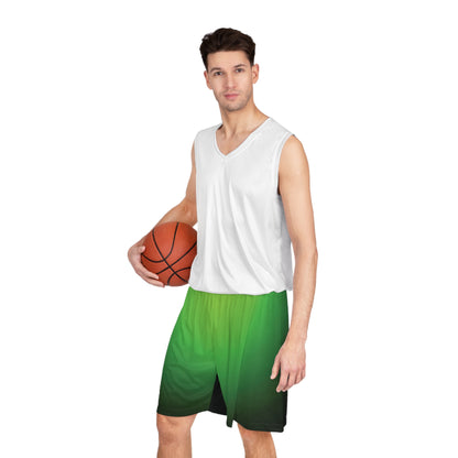 Faded to Green - Basketball Shorts (AOP) - Creatively Designed Shop