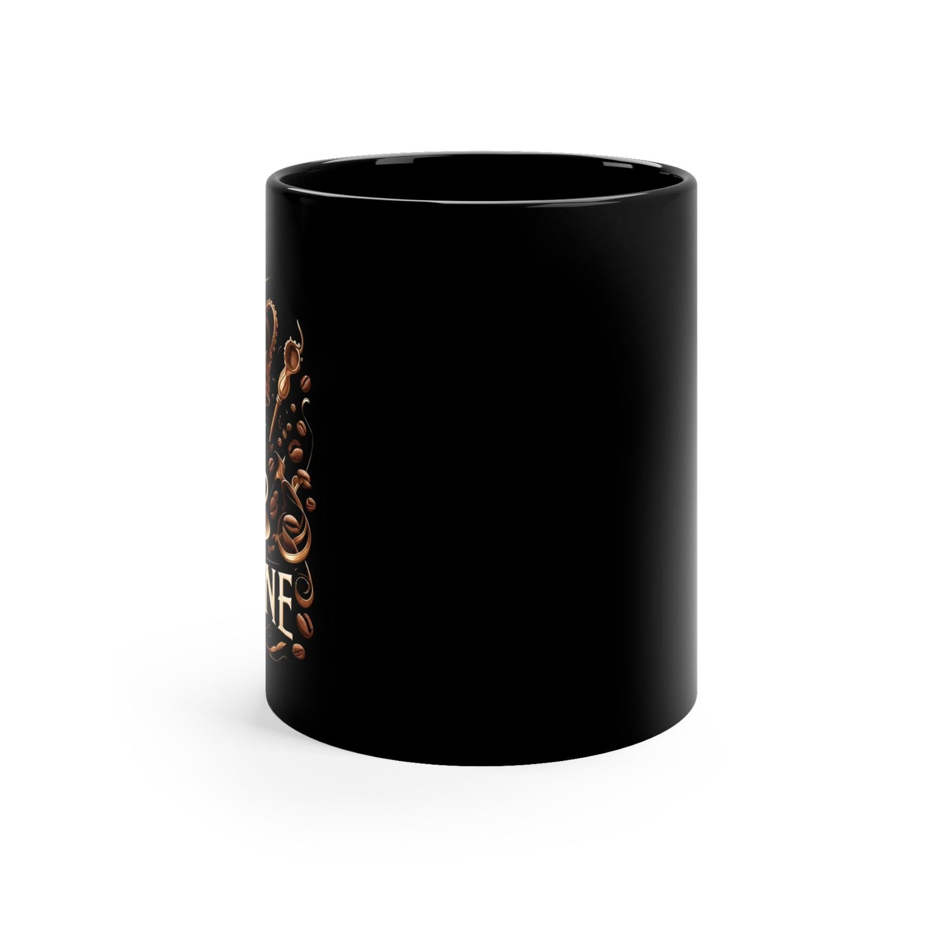 Queen of Caffeine - Black Coffee Mug, 11oz - Creatively Designed Shop
