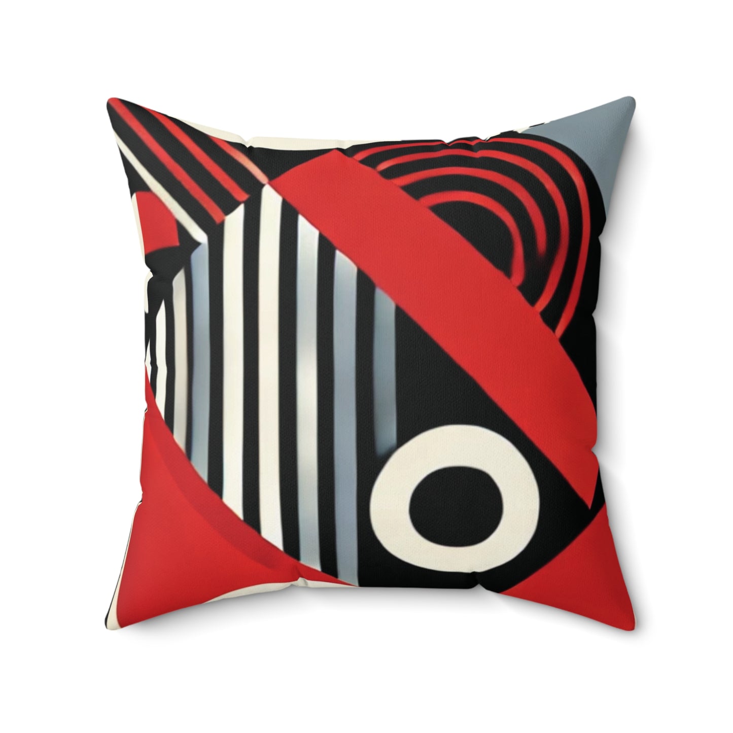 Red, Black & White Abstract - Spun Polyester Square Pillow