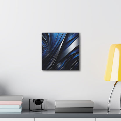 Abstract Blue & Silver - Canvas Gallery Wraps