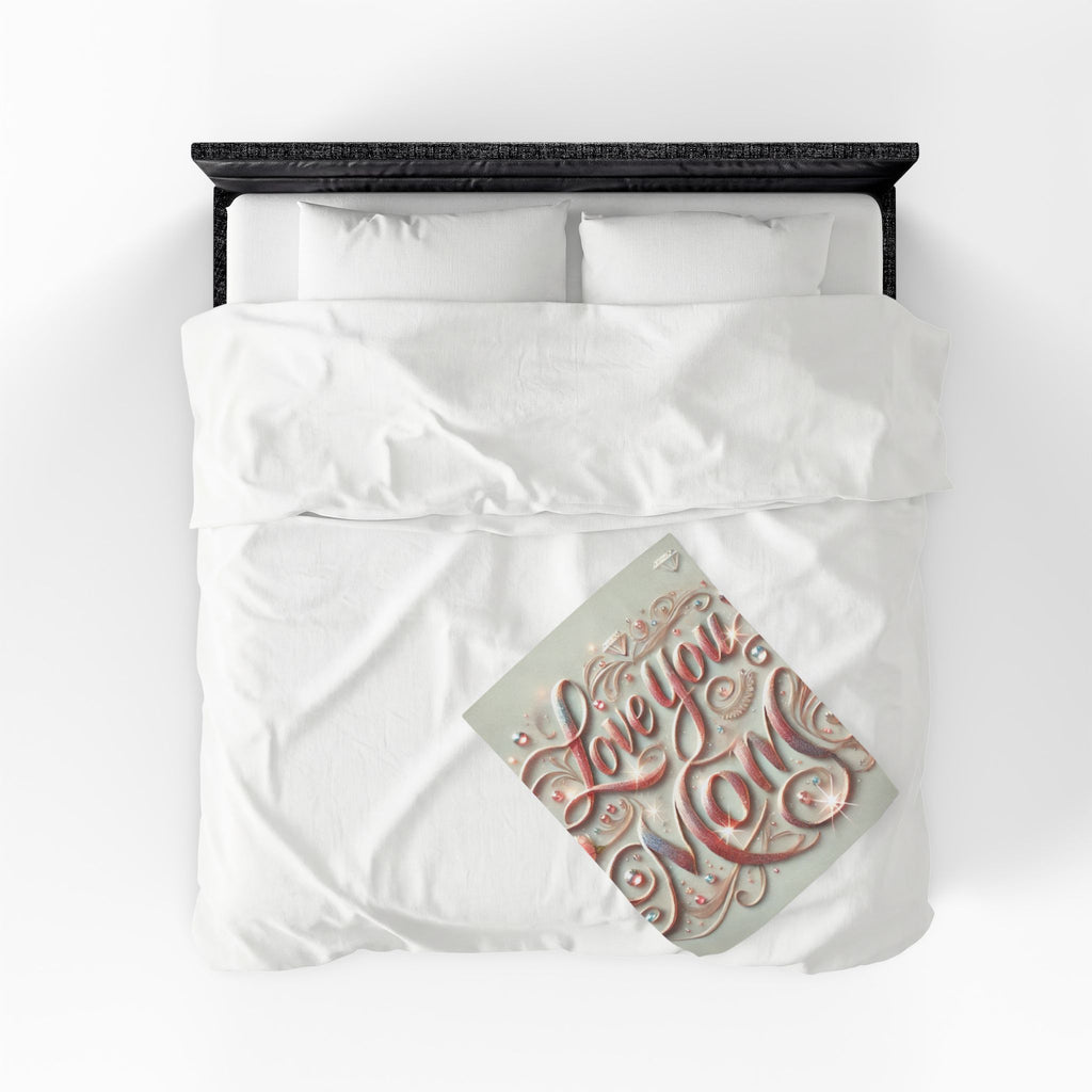 Love You Mom - Velveteen Plush Blanket