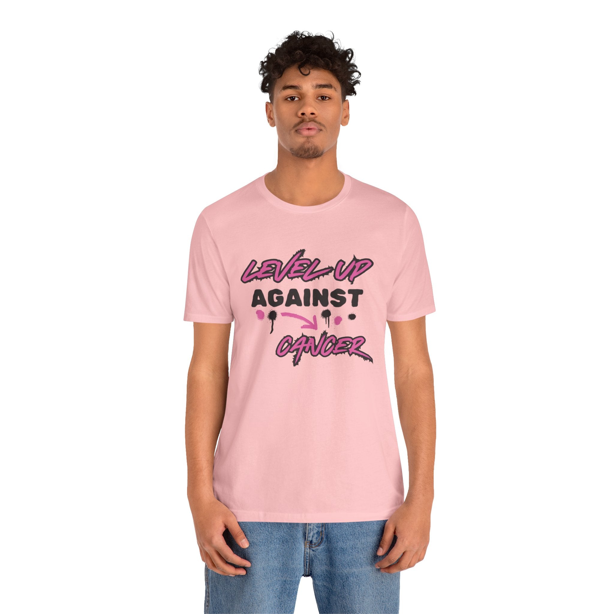 Level Up Against Cancer - Unisex Jersey Short Sleeve Tee