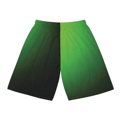 Split Gradient Faded Green - Basketball Shorts (AOP)