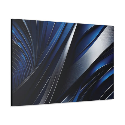 Abstract Blue & Silver - Canvas Gallery Wraps