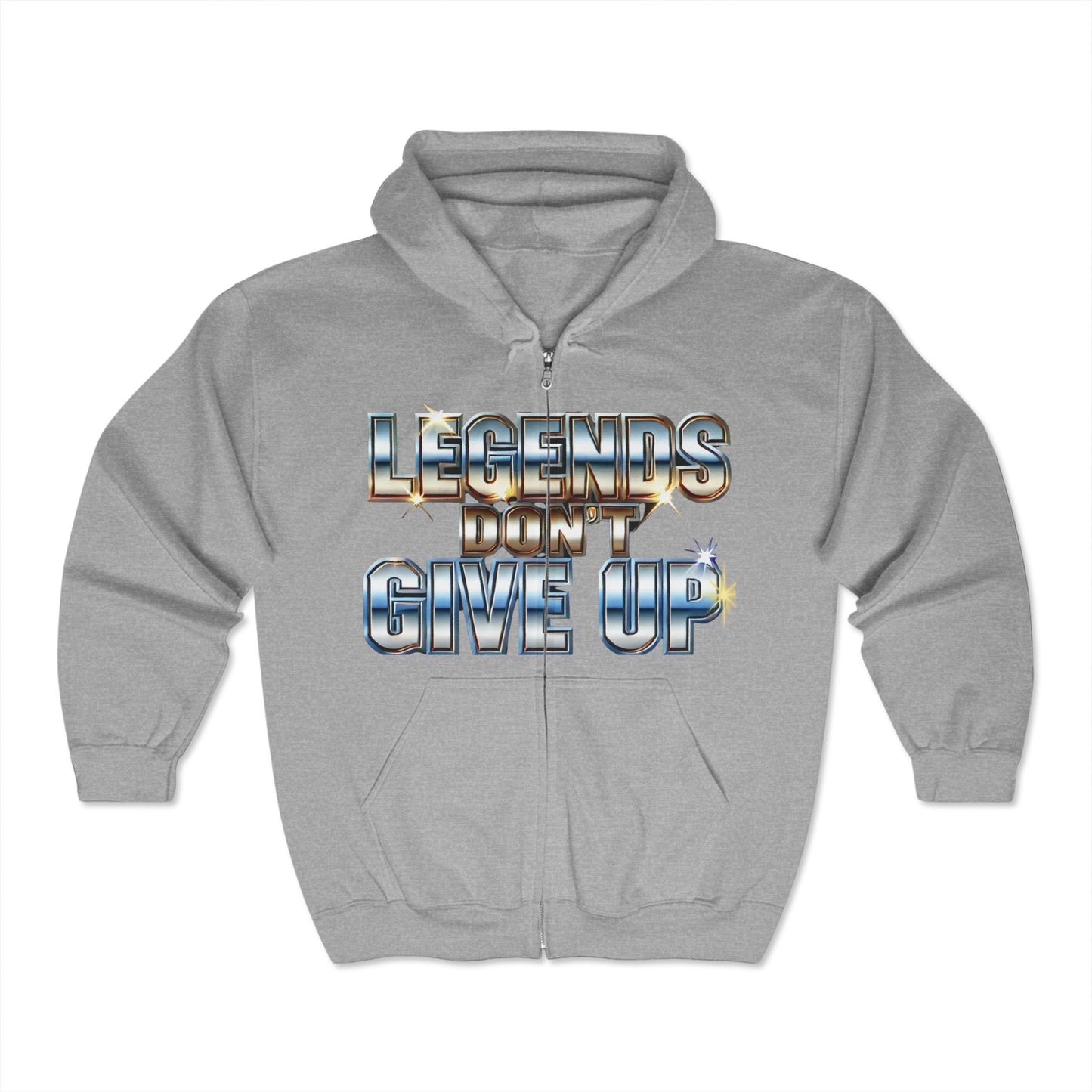 Legends Don't Give Up - Unisex Heavy Blend™ Full Zip Hooded Sweatshirt - Creatively Designed Shop