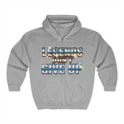 Legends Don't Give Up - Unisex Heavy Blend™ Full Zip Hooded Sweatshirt - Creatively Designed Shop