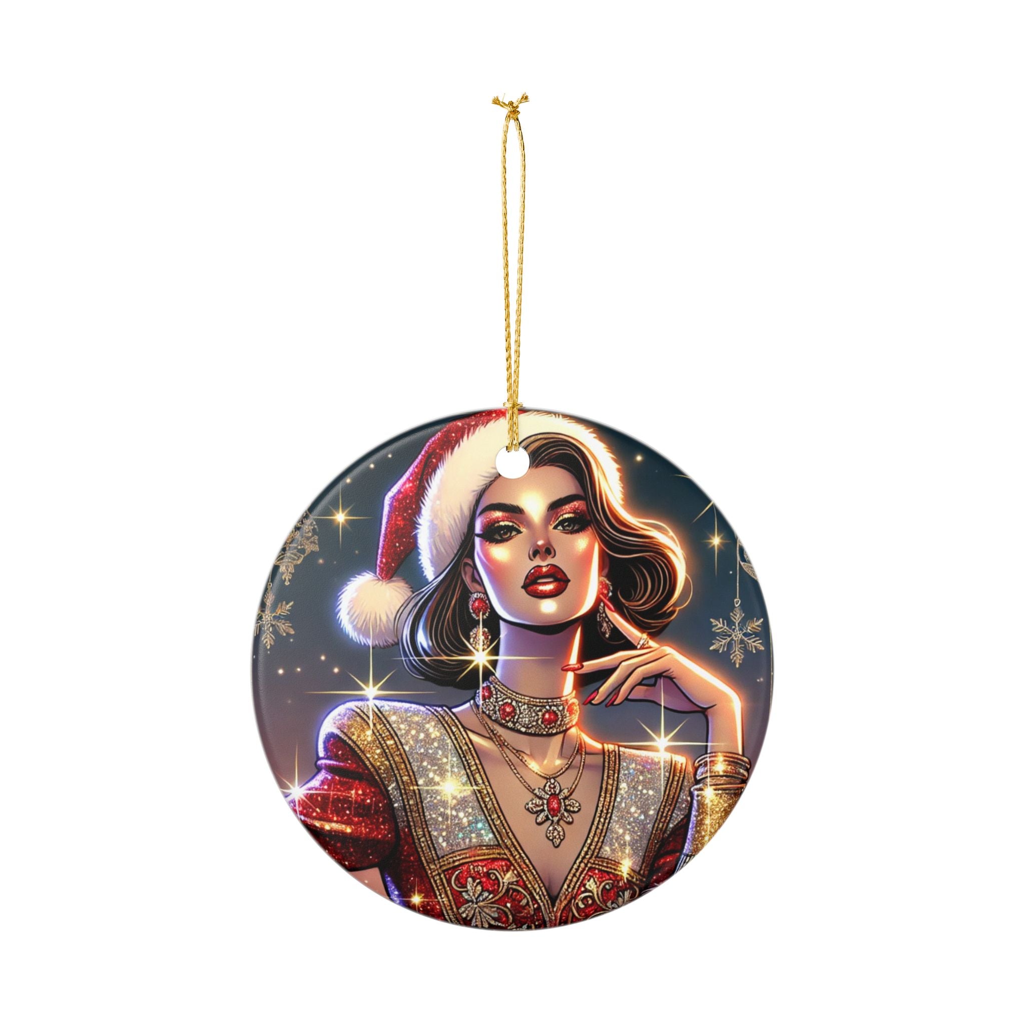 Christmas Beauty - Ceramic Decoration Ornament, (1pc)