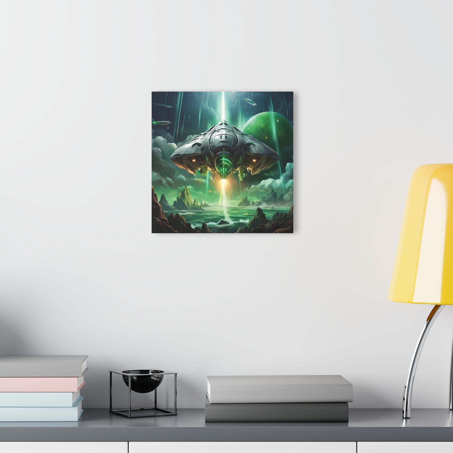 Alien Spaceship - Acrylic Prints (French Cleat Hanging)